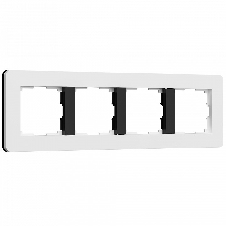 Рамка на 4 поста Werkel Split (белый/черный, soft-touch) W0043068
