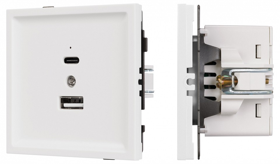 Розетка 2хUSB type A и C без рамки Arlight SCT-TENDO 054539