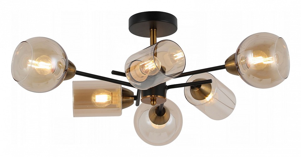 Люстра на штанге ILLUMICO  IL8243-6COU-79 BK GD