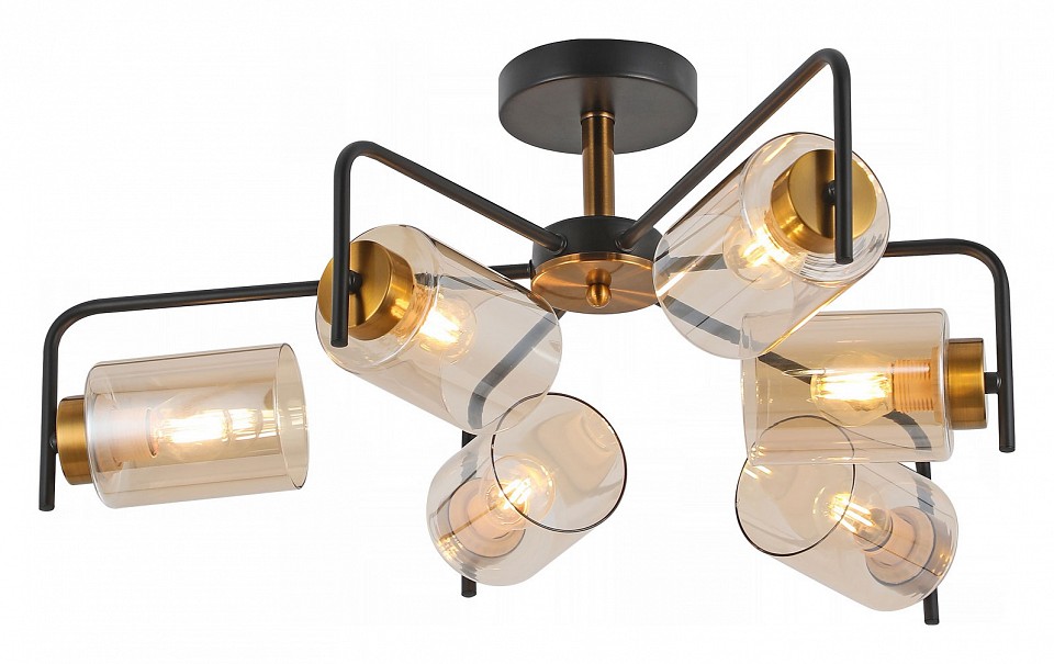 Люстра на штанге ILLUMICO  IL8248-6COU-79 BK GD