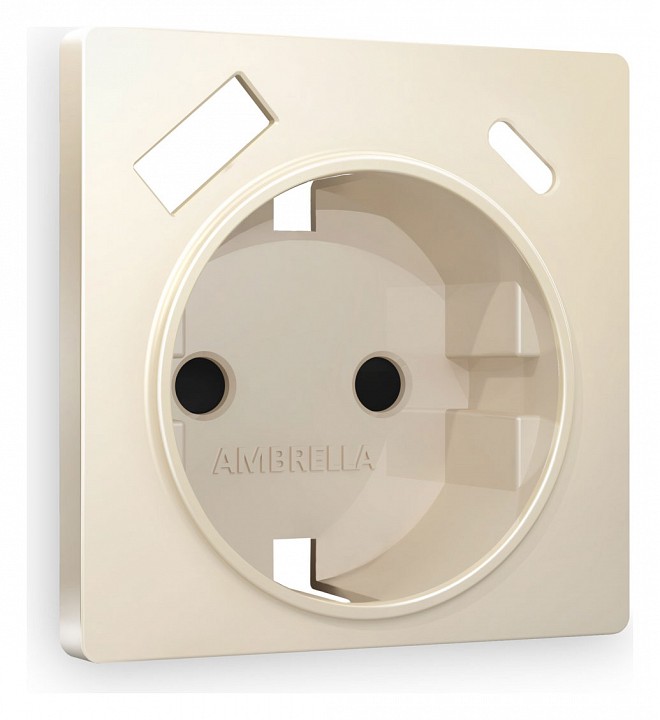 Накладка для розетки с заземлением и со шторками и 2хUSB type A и C Ambrella Volt ALFA AP3300