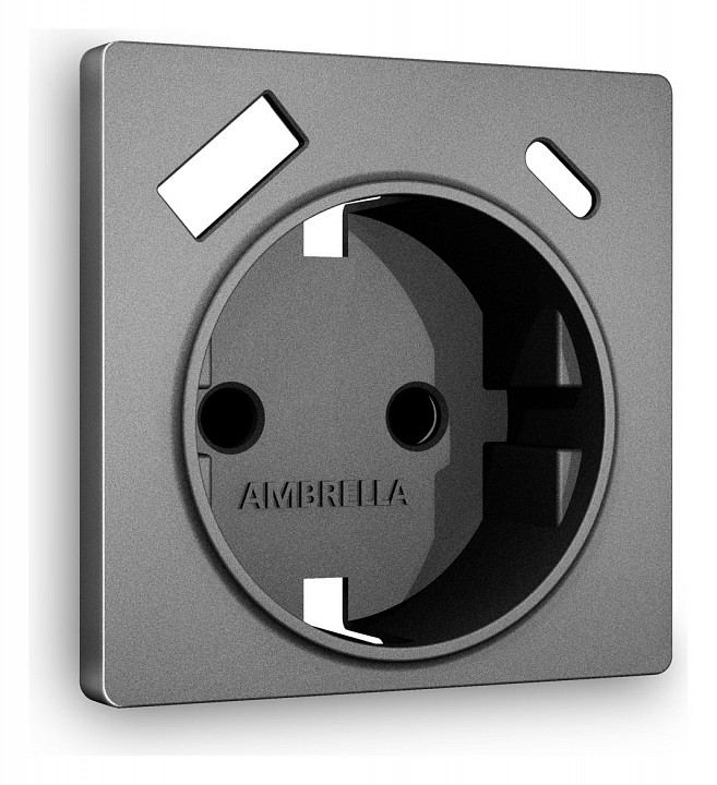 Накладка для розетки с заземлением и со шторками и 2хUSB type A и C Ambrella Volt ALFA AP6600