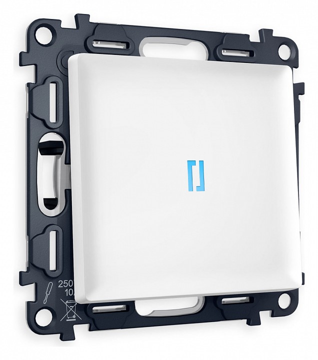 Выключатель одноклавишный с подсветкой без рамки Ambrella Volt ALFA MA122020