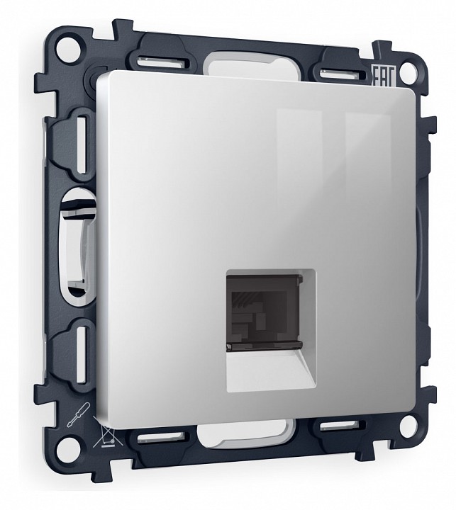 Розетка Ethernet RJ-45 и со шторками, без рамки Ambrella Volt ALFA MA412010