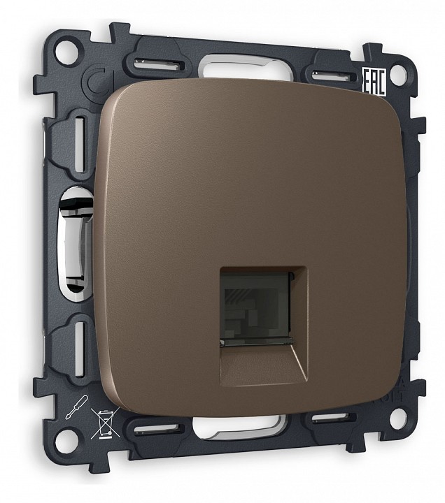 Розетка телефонная RJ-11 со штрокой, без рамки Ambrella Volt OMEGA MO642030