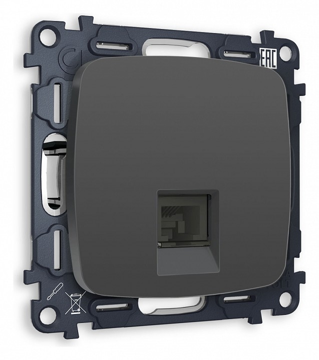 Розетка Ethernet RJ-45 и со шторками, без рамки Ambrella Volt OMEGA MO912010