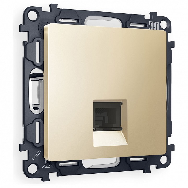 Розетка Ethernet RJ-45 и со шторками, без рамки Ambrella Volt ALFA MA612005