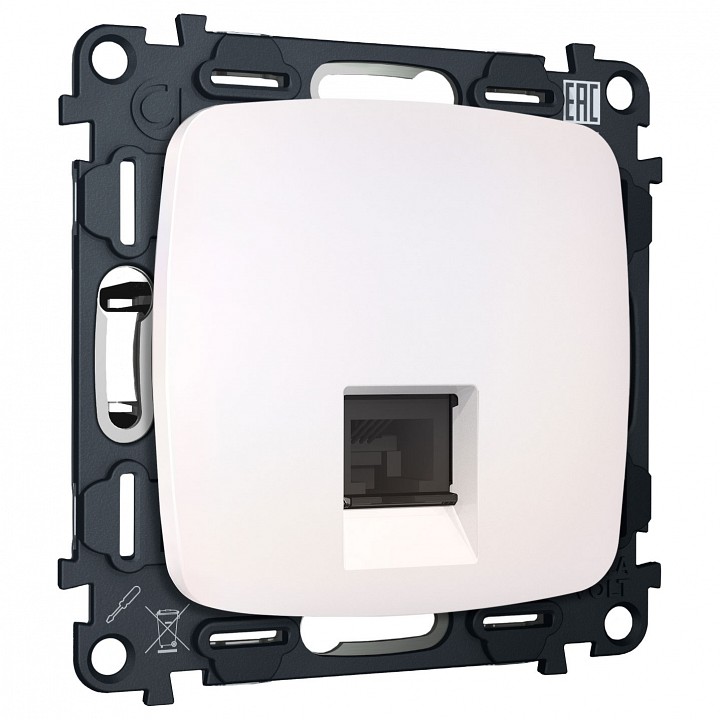 Розетка Ethernet RJ-45 и со шторками, без рамки Ambrella Volt OMEGA MO212005