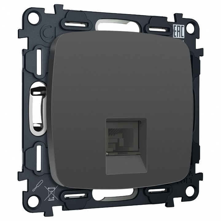 Розетка Ethernet RJ-45 и со шторками, без рамки Ambrella Volt OMEGA MO912005