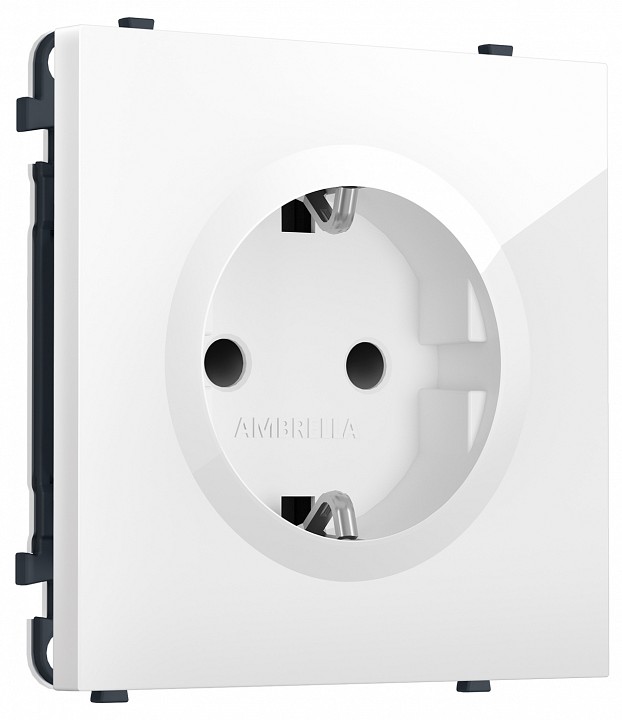 Розетка с заземлением и со шторкой, без рамки Ambrella Volt MS MS107010