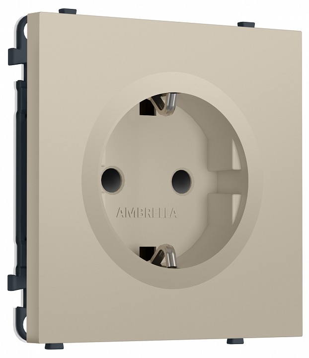 Розетка с заземлением и со шторкой, без рамки Ambrella Volt MS MS347010