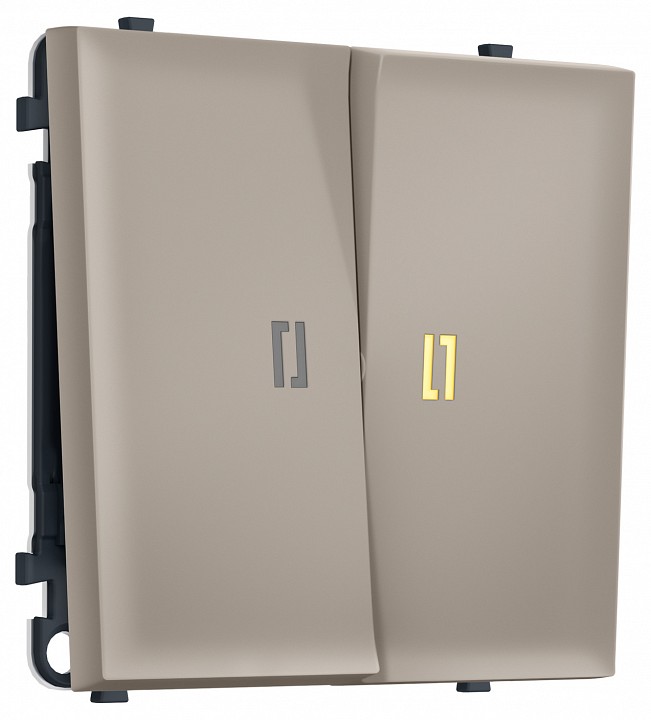 Выключатель двухклавишный с подсветкой без рамки Ambrella Volt MS MS364010