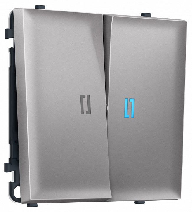 Выключатель двухклавишный с подсветкой без рамки Ambrella Volt MS MS504020