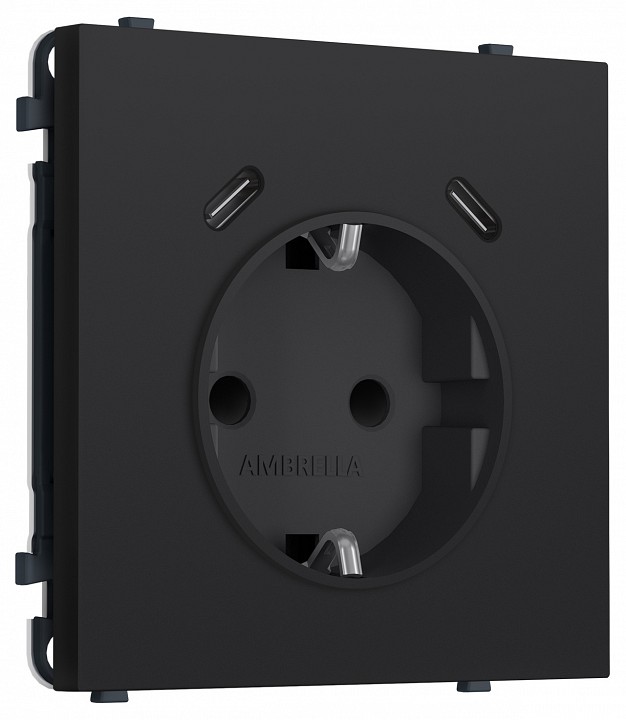 Розетка с заземлением и со шторкой и 2хUSB C, без рамки Ambrella Volt MS MS990510