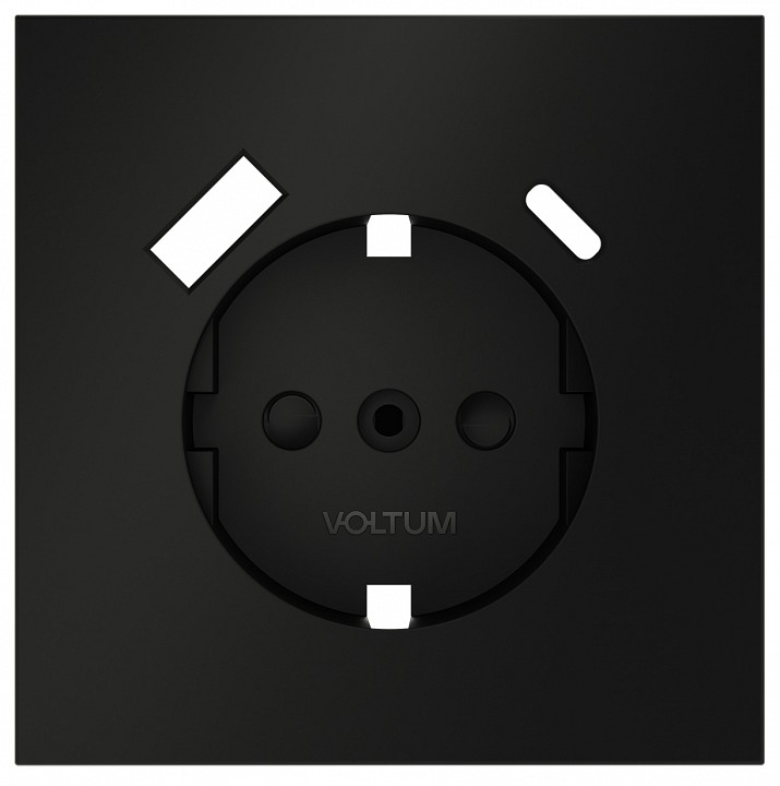 Накладка для розетки с заземлением и со шторками и 2хUSB type A и C Voltum S70 VLS001008