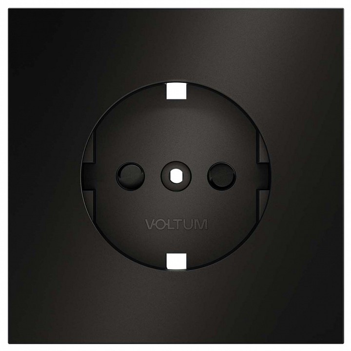 Накладка для розетки с заземлением и со шторками Voltum S70 METAL VLSM000712