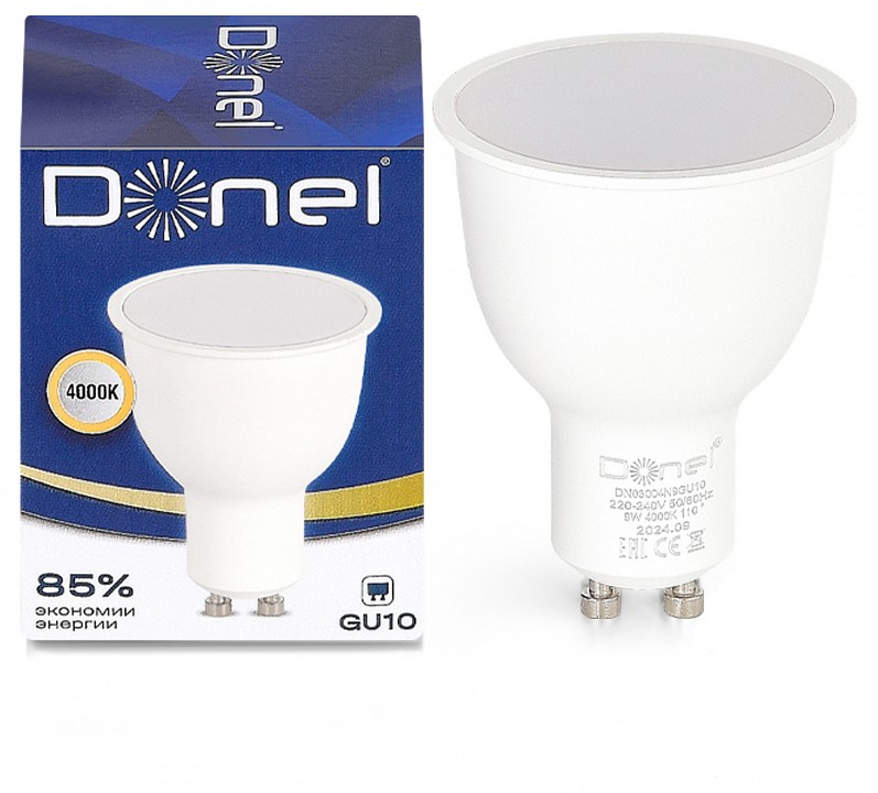 Лампа светодиодная Donel DN03 GU10 9Вт 4000K DN03004N9GU10