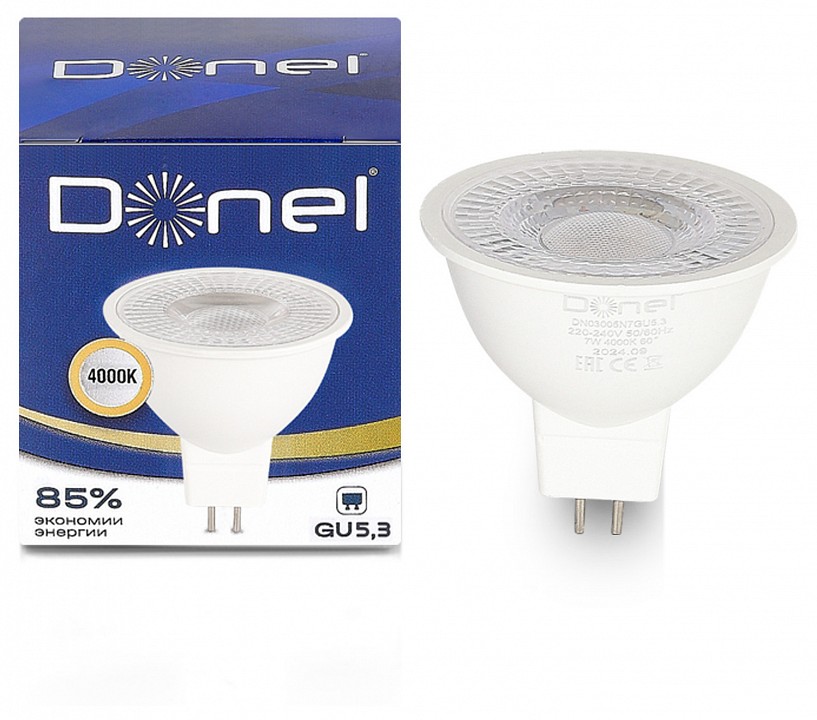 Лампа светодиодная Donel DN03 GU5.3 7Вт 4000K DN03005N7GU5,3