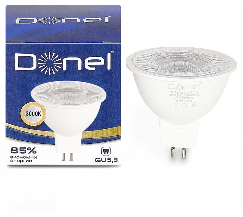Лампа светодиодная Donel DN03 GU5.3 7Вт 3000K DN03005W7GU5,3