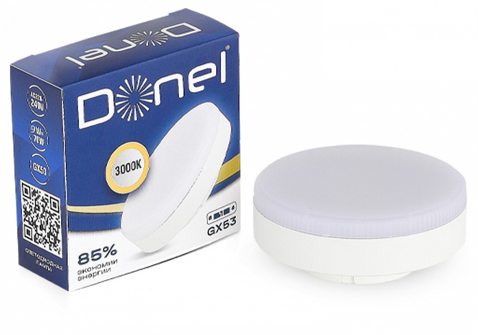 Лампа светодиодная Donel DN03 GX53 9Вт 3000K DN03007W9GX53Dim