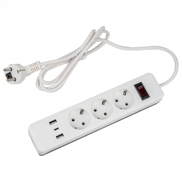 Сетевой фильтр Uniel S-GSR3-1,5 U2C1 WHITE/GREY UL-00012107