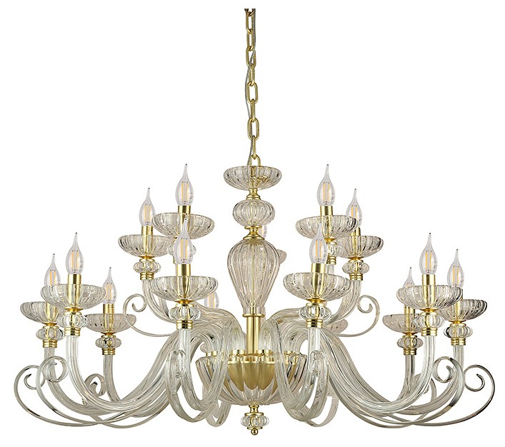 Подвесная люстра Newport ANNETTE 8620+5/C mat.soft gold clear