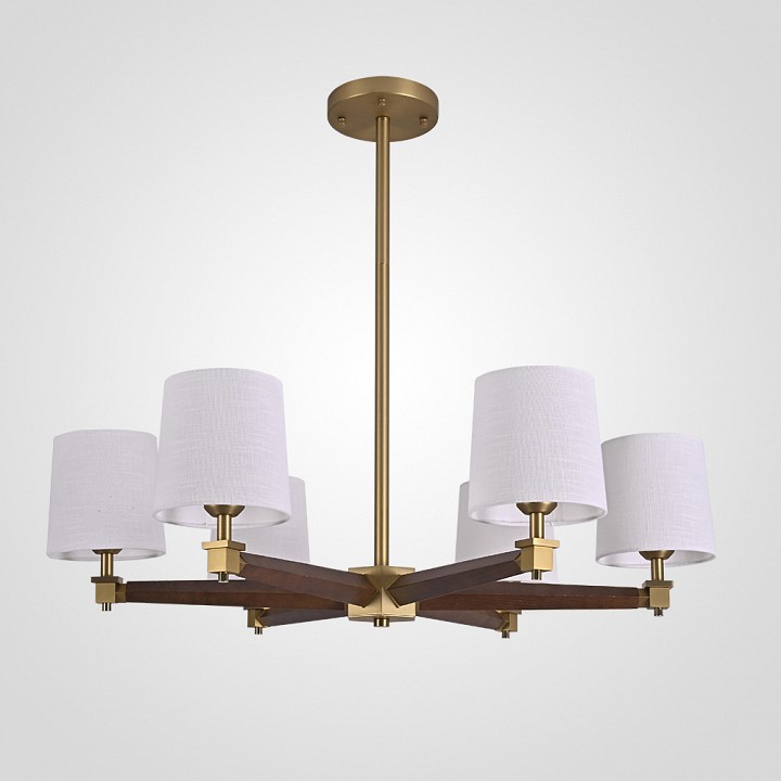 Люстра на штанге Imperiumloft Jorgenson White/Dark wood STAVRA01