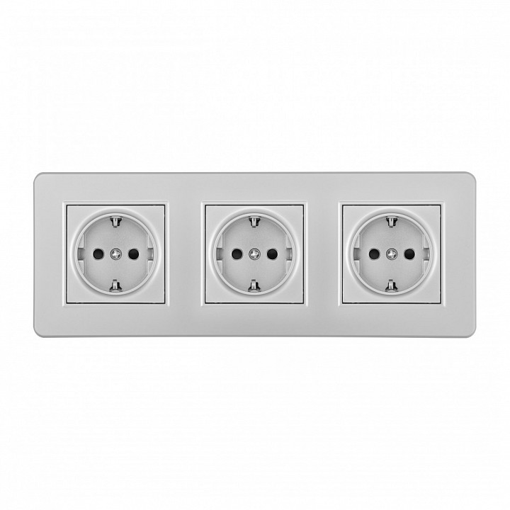 Розетка с заземлением и со шторкой Arte Milano SET16-3 SET16-3-40-1x3 silver