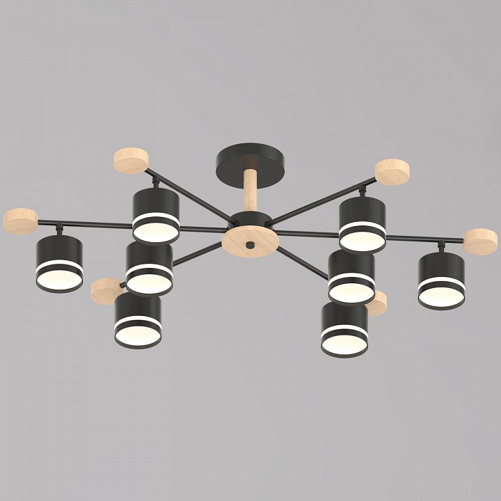 Люстра на штанге Reluce 78730 78730-0.3-08 GX53 BK+WOOD