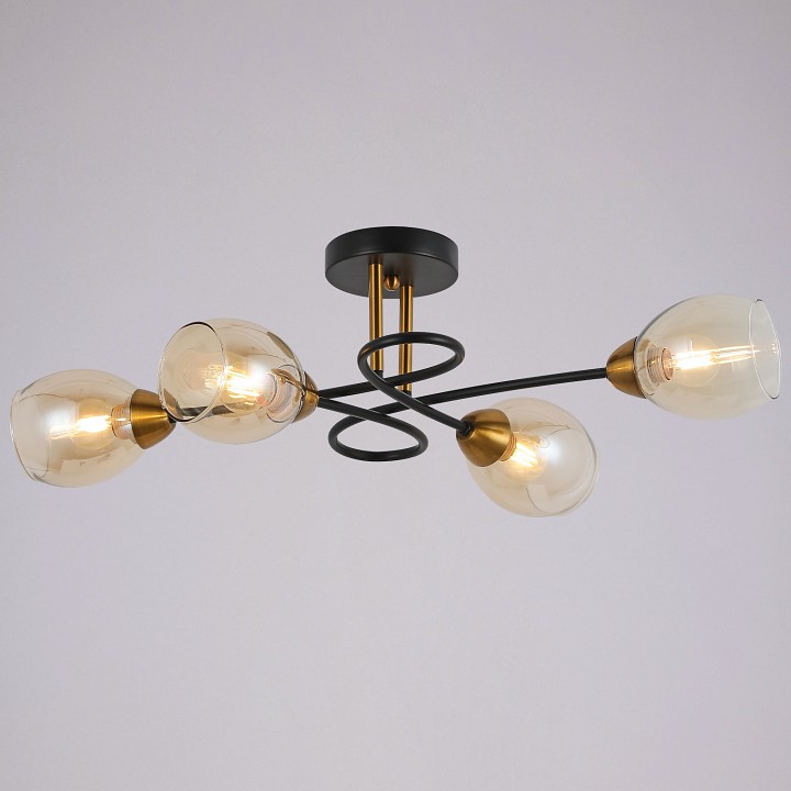 Люстра на штанге ILLUMICO Celeste IL8263-4COU-79 BK GD Celeste