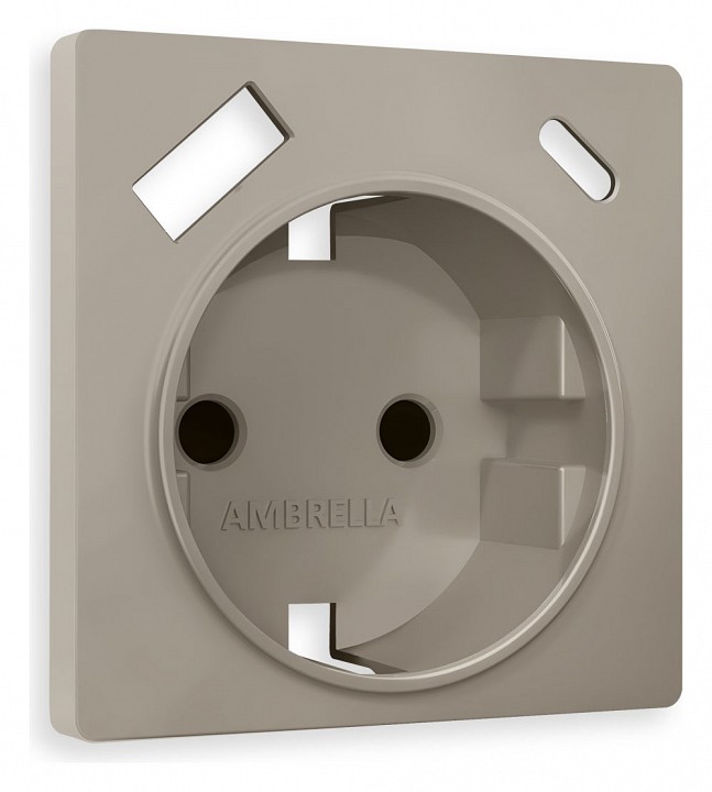 Накладка для розетки с заземлением и со шторками и 2хUSB type A и C Ambrella Volt ALFA AP3700