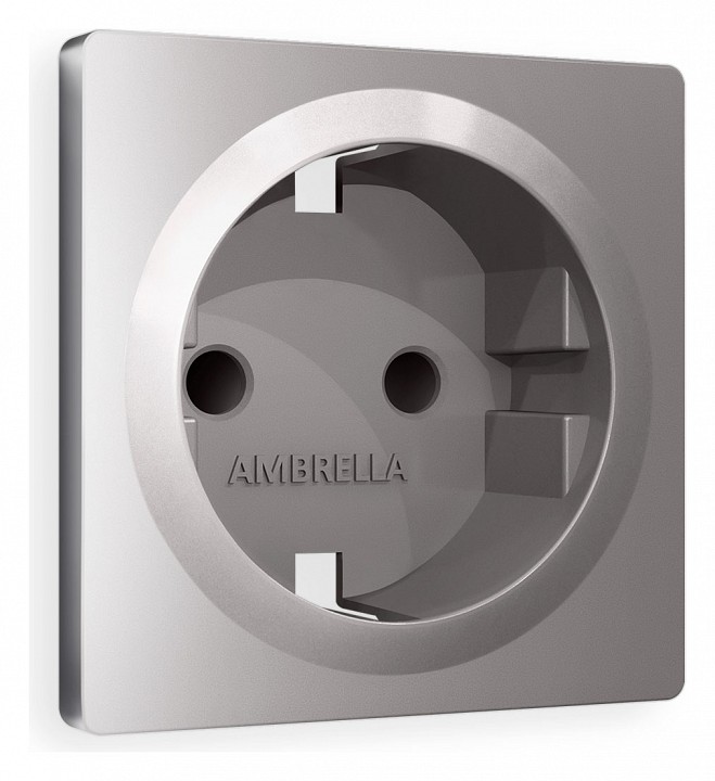 Накладка для розетки с заземлением и со шторками Ambrella Volt ALFA AP5070