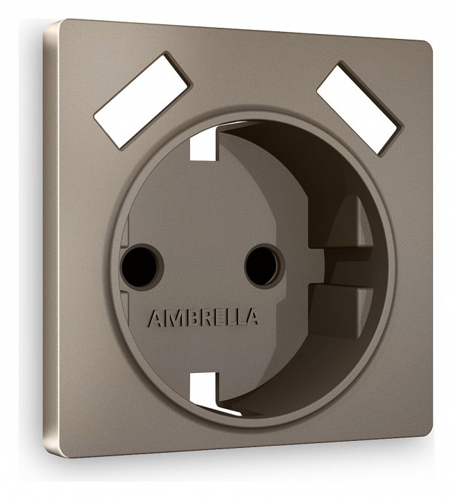 Накладка для розетки с заземлением и со шторками и 2хUSB type A Ambrella Volt ALFA AP6390