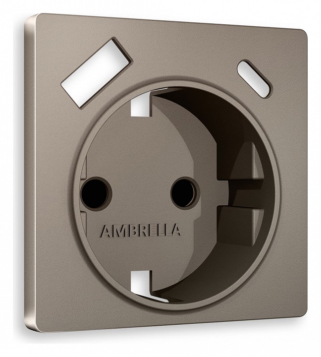Накладка для розетки с заземлением и со шторками и 2хUSB type A и C Ambrella Volt ALFA AP6400