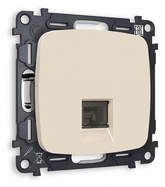 Розетка Ethernet RJ-45 и со шторками, без рамки Ambrella Volt OMEGA MO332010