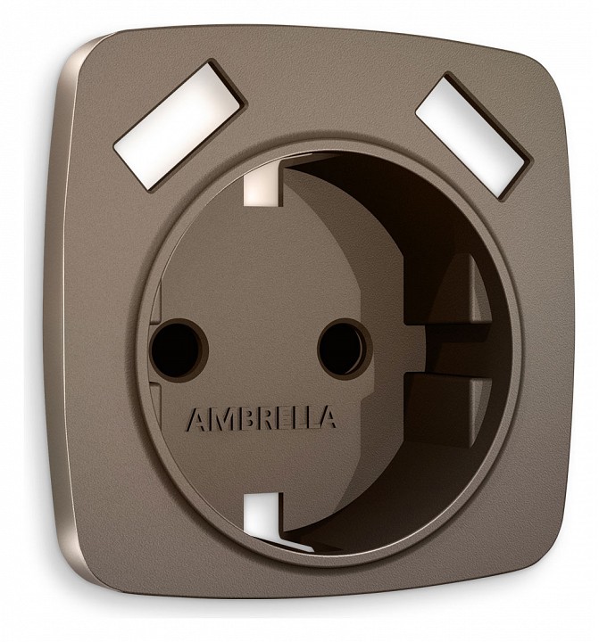 Накладка для розетки с заземлением и со шторками и 2хUSB type A Ambrella Volt OMEGA OP6390