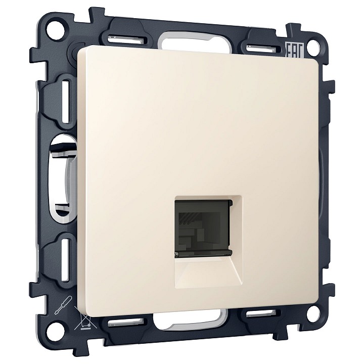 Розетка Ethernet RJ-45 и со шторками, без рамки Ambrella Volt ALFA MA332005