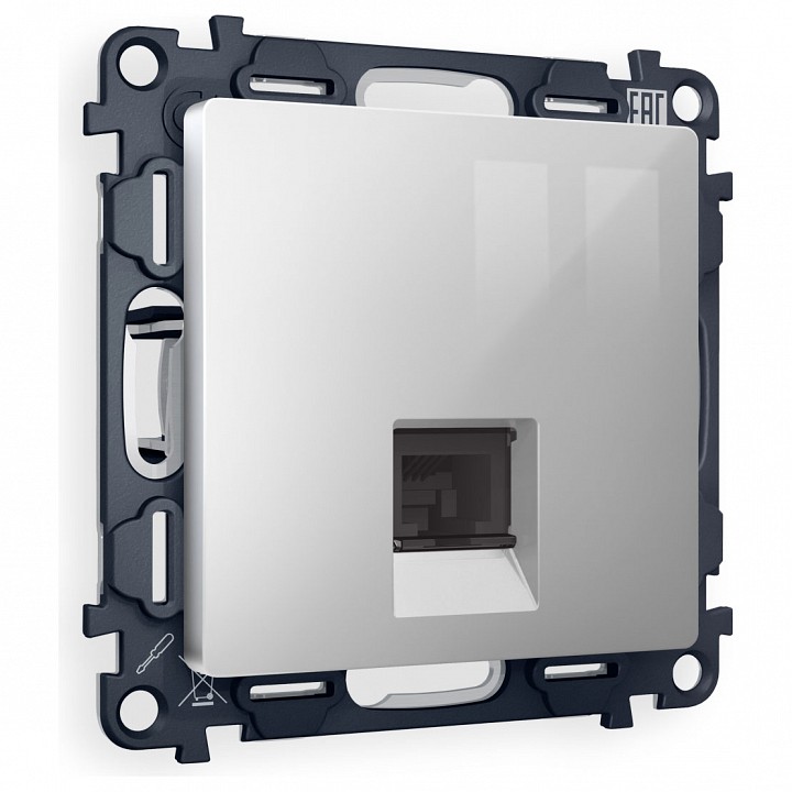 Розетка Ethernet RJ-45 и со шторками, без рамки Ambrella Volt ALFA MA412005