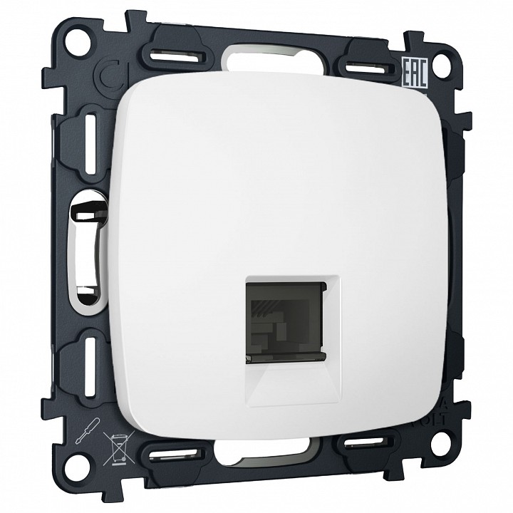 Розетка Ethernet RJ-45 и со шторками, без рамки Ambrella Volt OMEGA MO132005