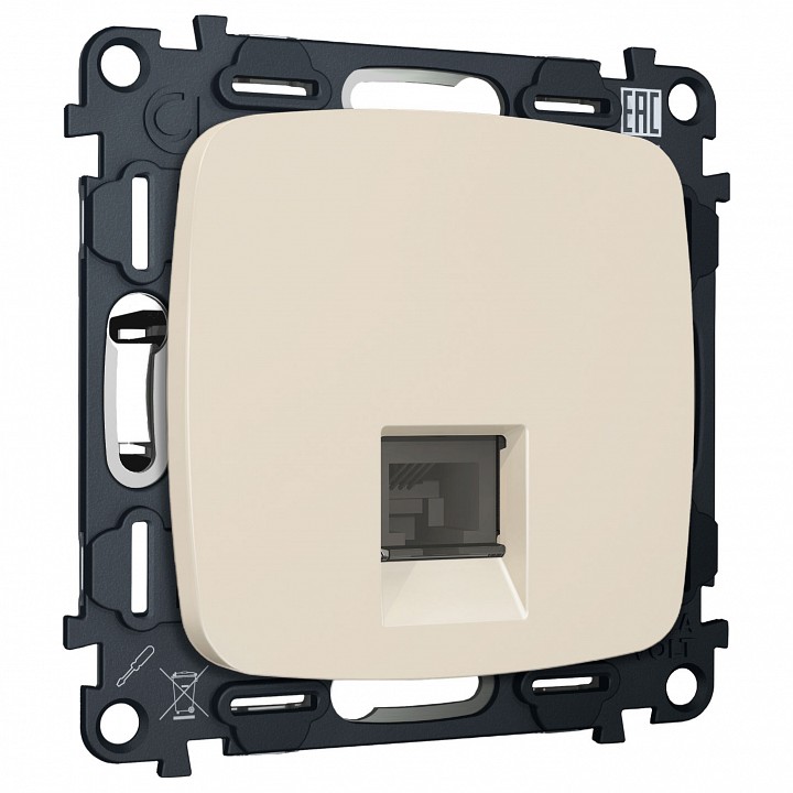 Розетка Ethernet RJ-45 и со шторками, без рамки Ambrella Volt OMEGA MO332005