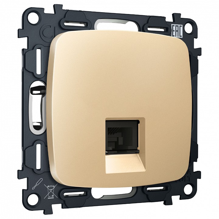 Розетка Ethernet RJ-45 и со шторками, без рамки Ambrella Volt OMEGA MO612005