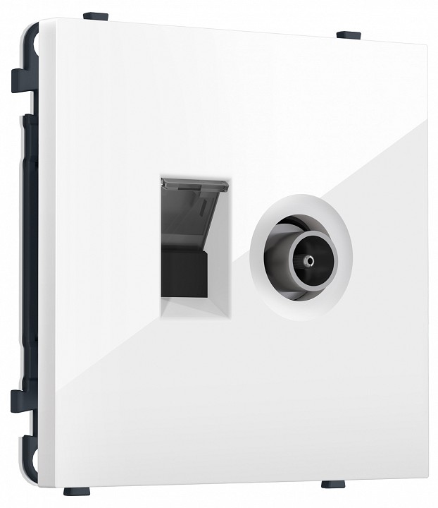 ТВ-розетка оконечная и розетка Ethernet RJ-45 без рамки Ambrella Volt MS MS112510