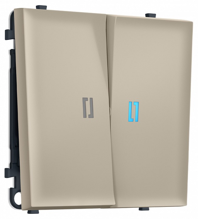 Выключатель проходной двухклавишный с подсветкой без рамки Ambrella Volt MS MS344040