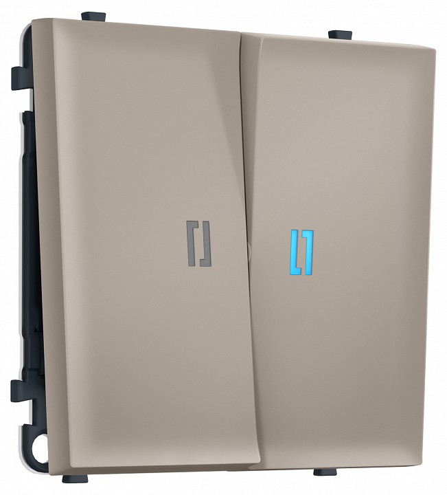 Выключатель двухклавишный с подсветкой без рамки Ambrella Volt MS MS364020