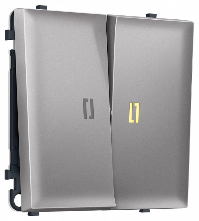 Выключатель самовозвратный двухклавишный с подсветкой, без рамки Ambrella Volt MS MS504050