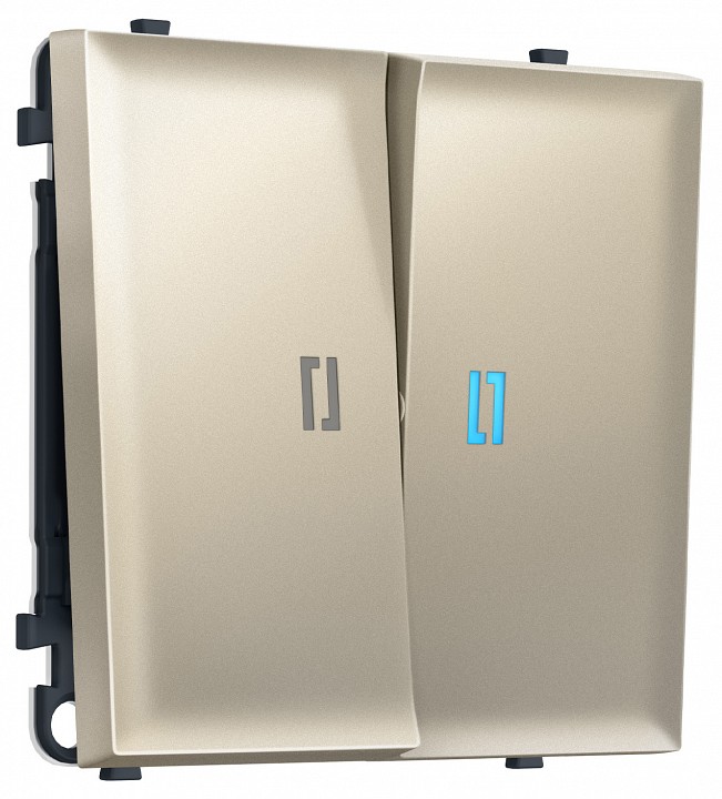 Выключатель двухклавишный с подсветкой без рамки Ambrella Volt MS MS544020