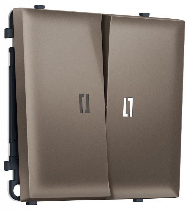 Выключатель проходной двухклавишный с подсветкой без рамки Ambrella Volt MS MS634035