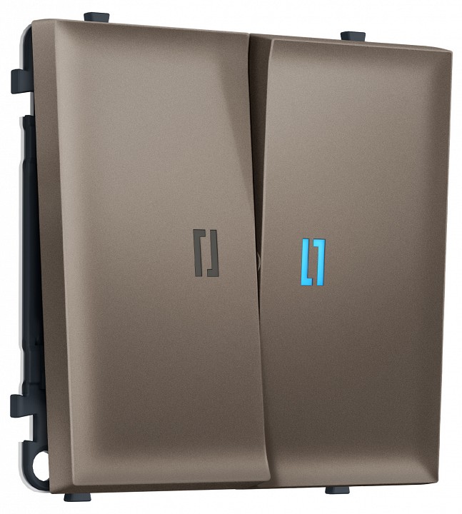 Выключатель самовозвратный двухклавишный с подсветкой, без рамки Ambrella Volt MS MS634060