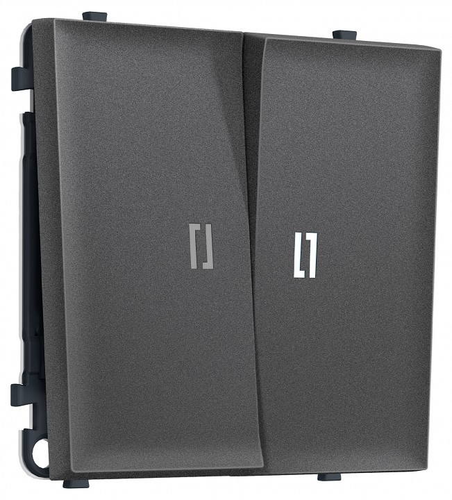 Выключатель двухклавишный с подсветкой без рамки Ambrella Volt MS MS654015
