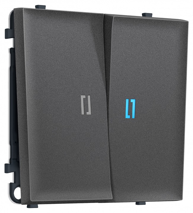 Выключатель двухклавишный с подсветкой без рамки Ambrella Volt MS MS654020